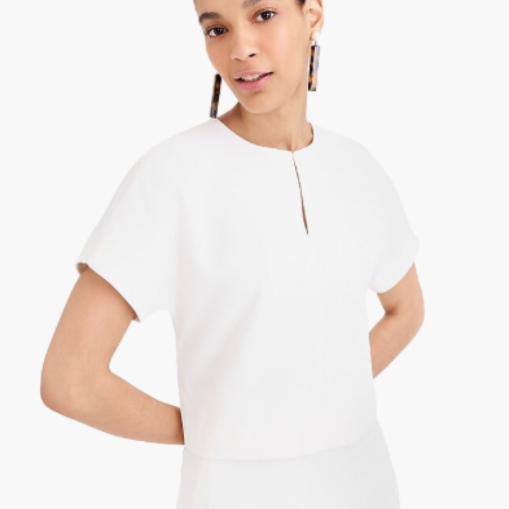 J. Crew Navy cropped Long-sleeve tip in 365 crepe - Picture 3 of 6